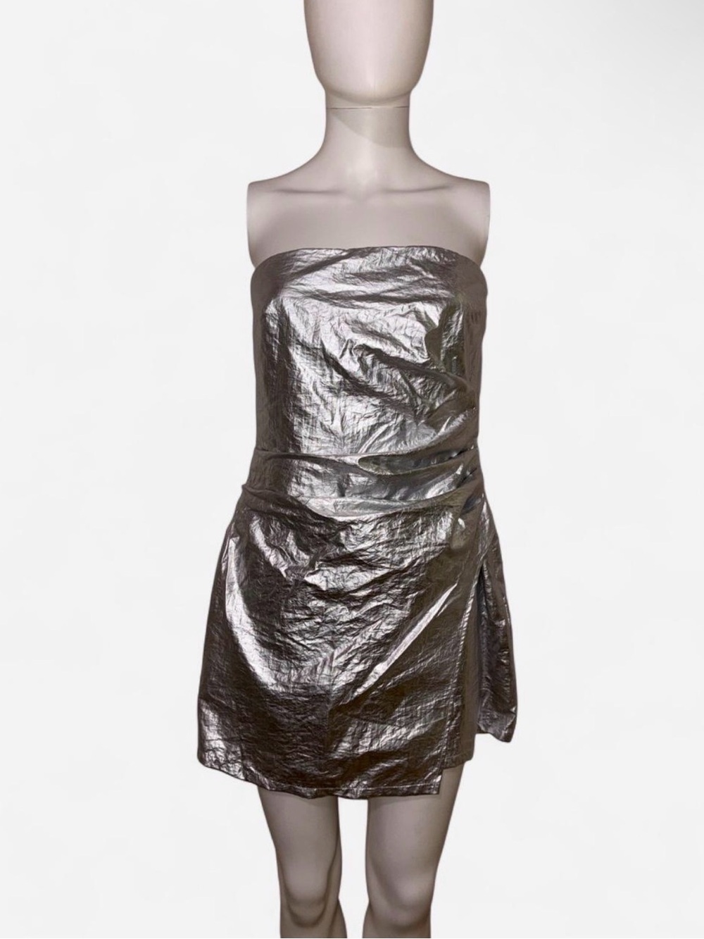 Zara Strapless Metallic Silver skort/romper